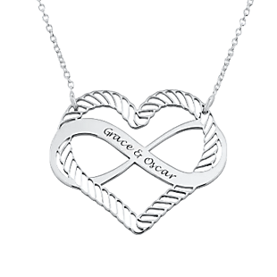 925 Silver Custom Heart Necklace $56