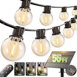 56' Solar Patio String Lights $26