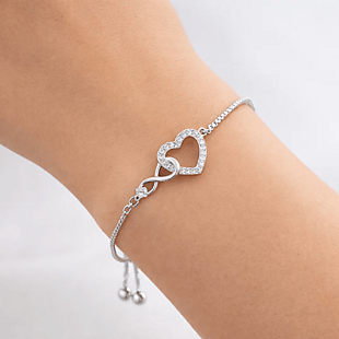 Infinity Heart Adjustable Bracelet $13