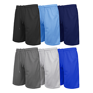 6pk Moisture Wicking Mesh Shorts $25
