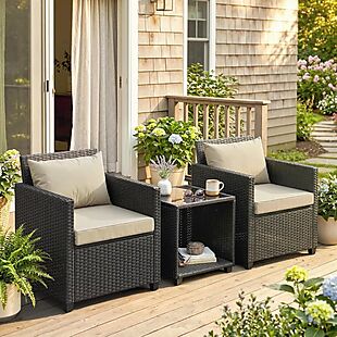 3pc Patio Set with Cushions $153