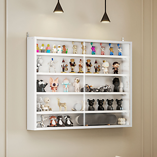 5-Tier Mounted Shelf with Glass Doors $56