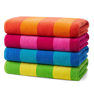 4pk Cotton Striped Beach Towels $45