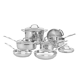 11pc Cuisinart Steel Cookware Set $150