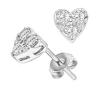 Sterling Silver Heart Stud Earrings $11