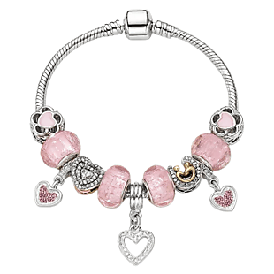 Pink Austrian Crystal Charm Bracelet $13