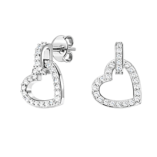 CZ Pave Open Heart Drop Earrings $13