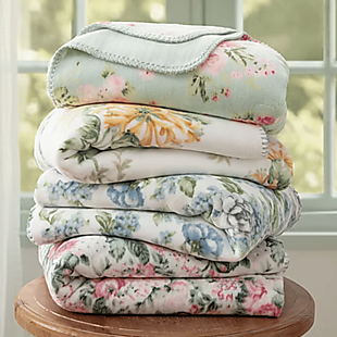 Laura Ashley Reversible Floral Throws $23