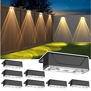8pk Color-Changing Solar Fence Lights $17