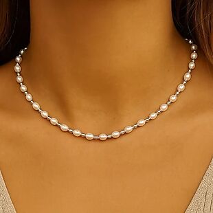 Shell Pearl Choker Necklace $15