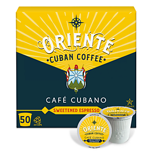 50 Oriente Coffee Pods with Turbinado $20