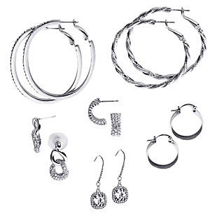 6pc Silver Hoops & Dangles Set $20