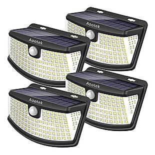 4 Solar Motion-Sensor Security Lights $20