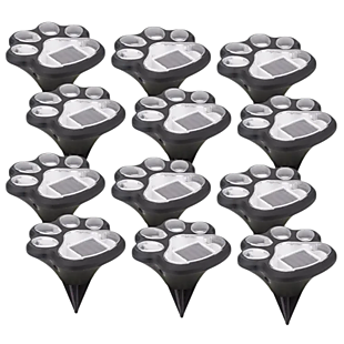 12pk Solar Paw Print Lights $25