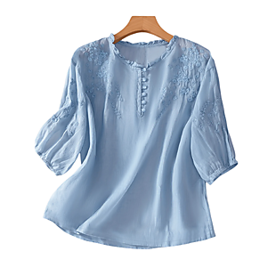Summer Boho Embroidery Blouse $20