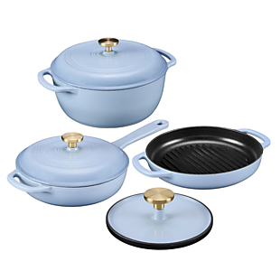 6pc Cast Iron Cookware Set $97