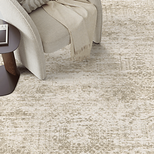 5' x 7' Washable Neutral Area Rug $45