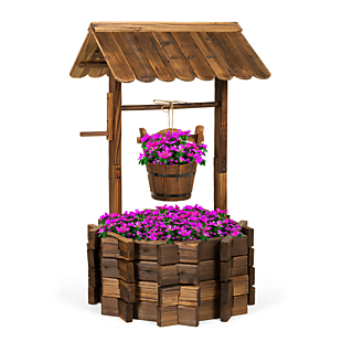Wood Wishing Well Planter $80 Shipped