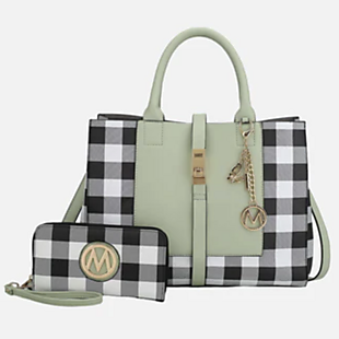 MKF Yuliana Checkered Bag Set $69