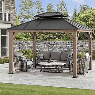 Solid Wood Gazebo with Steel Roof $1,261