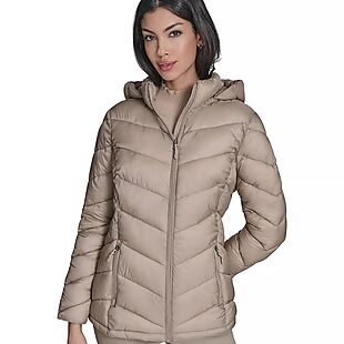 Packable Hooded Puffer Jacket $35