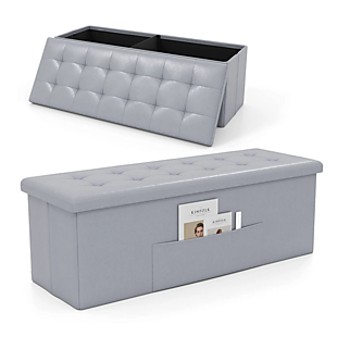 Folding Storage Ottoman Bench $43