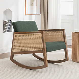 Rattan Accented Rocking Chair $130