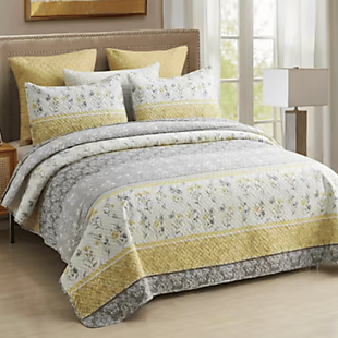 3pc Queen Floral Quilt Set $30
