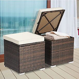 2pk Patio Storage Ottomans $97