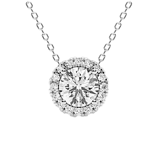 1ct Lab-Grown Diamond Halo Pendant $500