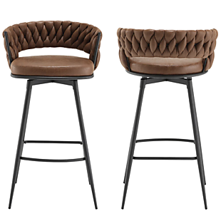 Low Back Swivel Bar Stool Set $180