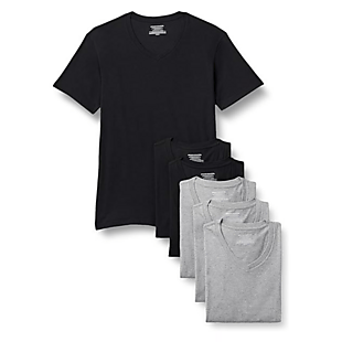 6pk Amazon Essentials V-Neck Shirts $10