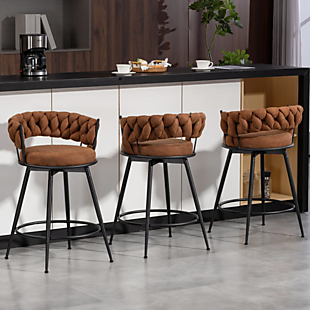 3 Upholstered Swivel Counter Stools $244