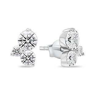 Triple CZ Sterling Silver Studs $15