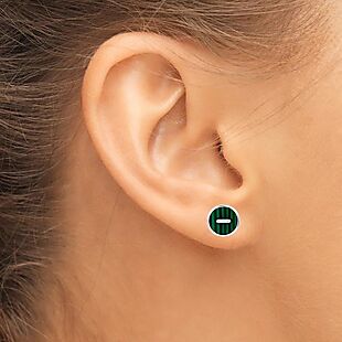 Sterling Silver Malachite Earrings $14