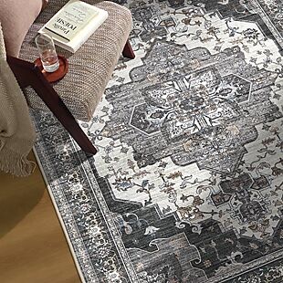 Machine-Washable 5' x 7' Neutral Rug $46