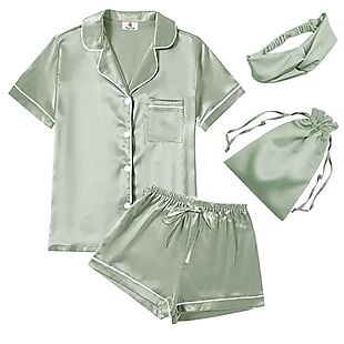 4pc Satin Pajama Set $13