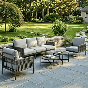 7pc Woven Rope Patio Sectional Set $850