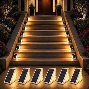 6pk Solar Step Lights $25