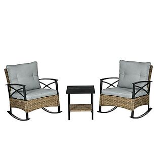 3pc Cushioned Rocking Chair Set $176