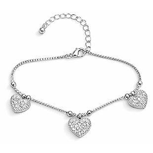 Dainty Crystal Heart Bracelet, Just $14