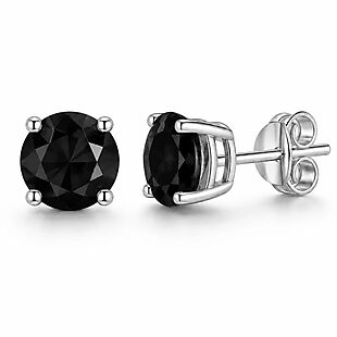 925 Silver Black Moissanite Studs $26