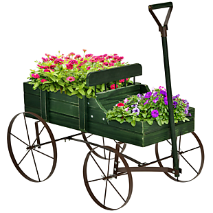 Wooden Wagon Planter in 5 Colors $34