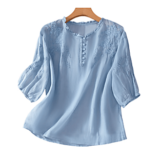 Summer Boho Embroidery Blouse $18