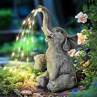 Solar Elephant Garden Statue $22
