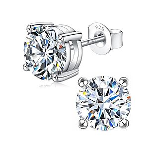 Moissanite Studs in Sterling Silver $20
