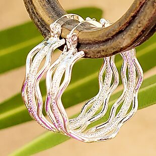 Sterling Silver Hoop Earrings $12