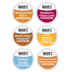 24 Flavored Coffee Pods, Reg or Decaf $12