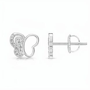 Sterling Silver Butterfly Studs $15