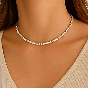 Crystal Tennis Necklace, Just $23